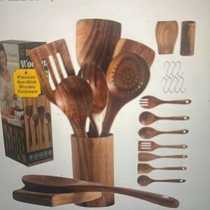 Premium Wooden Kitchen Utensil Set